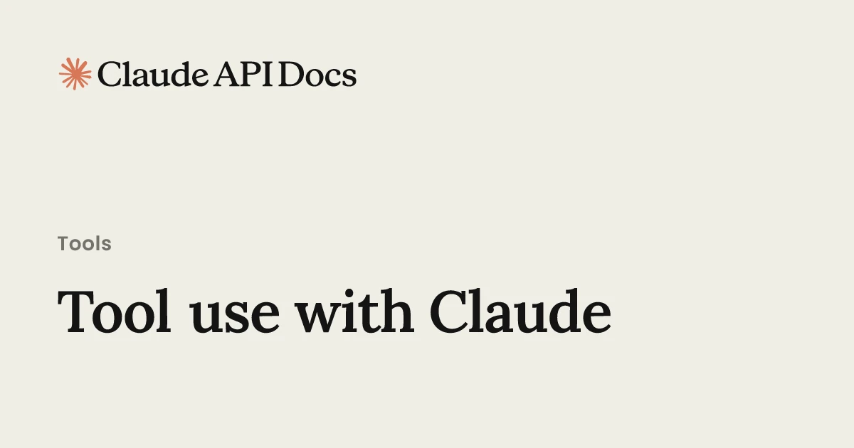 Anthropic platform docs tool-use overview page showing the Python SDK example with model claude-opus-4-7 and a server-side web_search tool definition