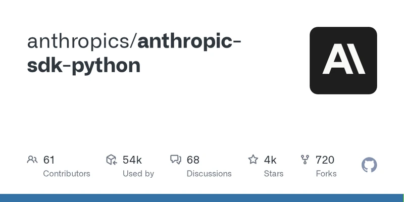 Anthropic Python SDK GitHub repository showing the messages API used by the agent and eval script in this tutorial