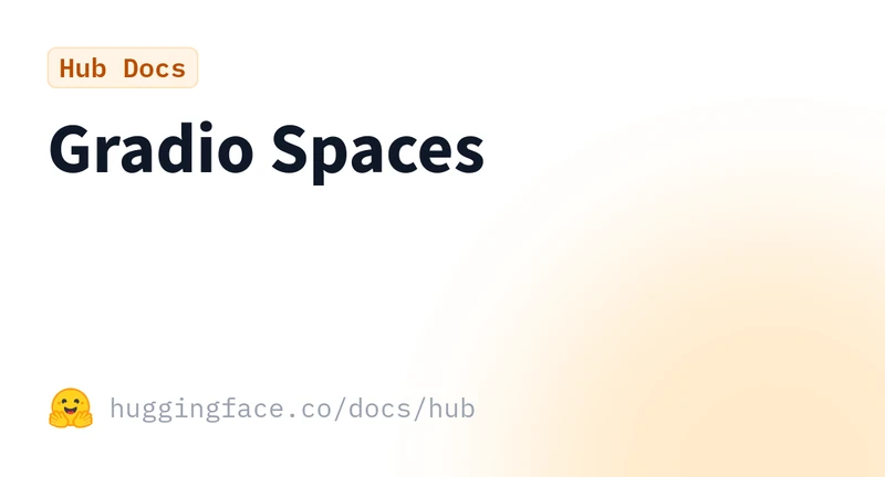 Hugging Face Spaces Gradio SDK quick-start documentation page on huggingface.co/docs/hub showing the requirements.txt and app.py minimum layout for a Gradio Space