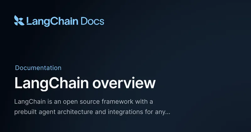 LangChain Python documentation introduction page showing chains, agents, tools, and the layered architecture across langchain-core, langchain, and langchain-community packages