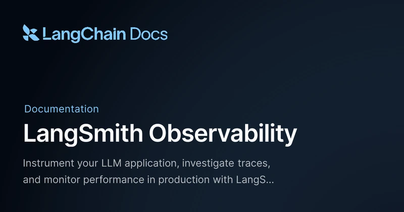 LangSmith documentation page showing the tracing setup steps and environment-variable configuration block