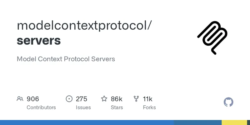 The official MCP servers GitHub repository at github.com/modelcontextprotocol/servers, the diffable catalogue of reference server implementations across stdio and HTTP transports