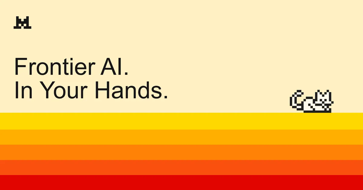 Mistral AI's social-share card from mistral.ai/news — the company's official newsroom page covering model releases and product updates
