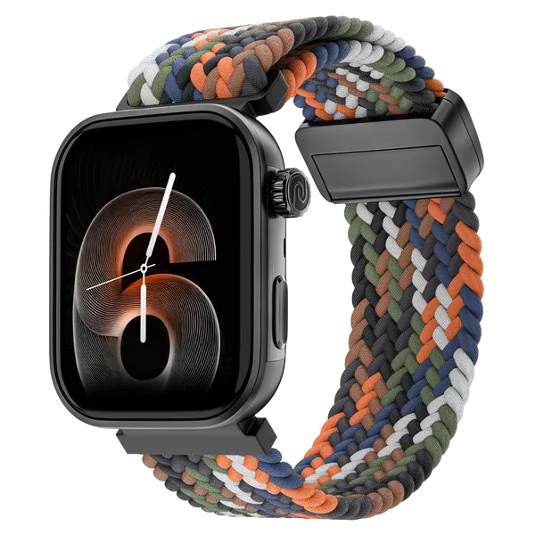Noise ColorFit Pro 6 smartwatch with 1.85-inch AMOLED display showing a watch face on a dark background