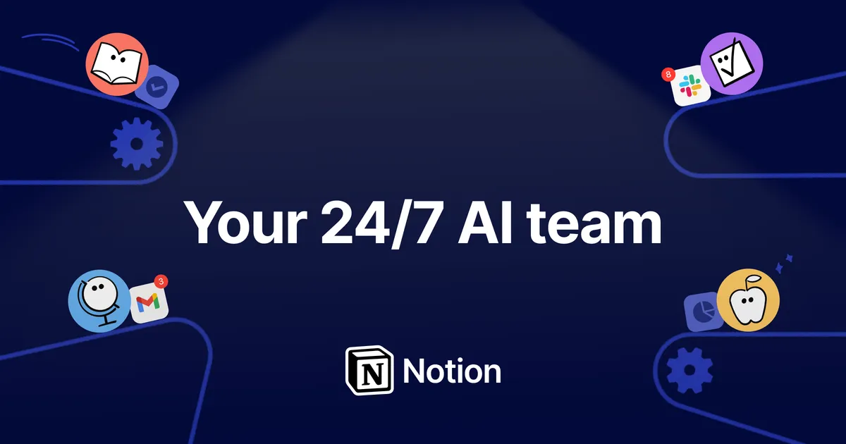 Notion's promotional social-share card from notion.com/product/ai — the product page for Notion AI, one of the three subscriptions this comparison evaluates