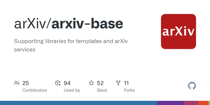 GitHub social card for arXiv/arxiv-base — the codebase backing the arXiv Atom feed referenced as a source in this tutorial