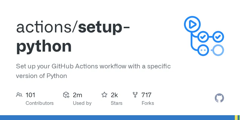 GitHub Actions setup-python action repository on GitHub showing the action's project page header.