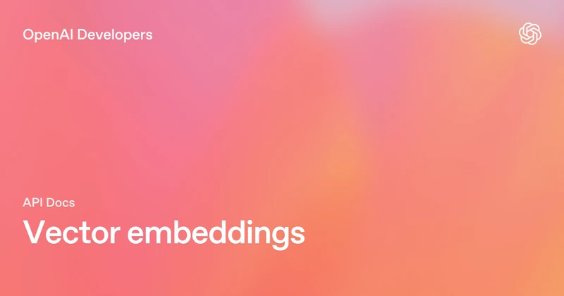 OpenAI embeddings guide showing the text-embedding-3-small model and the embeddings API call shape