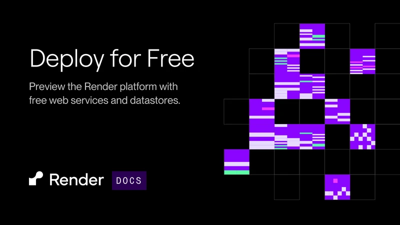 Render Deploy for Free documentation page on render.com describing the 750 free instance hours per workspace per month and the 15-minute spin-down behaviour on the free tier